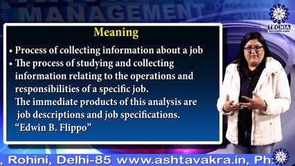 Job Analysis || Ms. Keenika Saini || BBA || TIAS || TECNIA TV