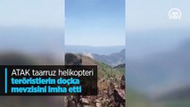 ATAK taarruz helikopteri teröristlerin doçka mevzisini imha etti