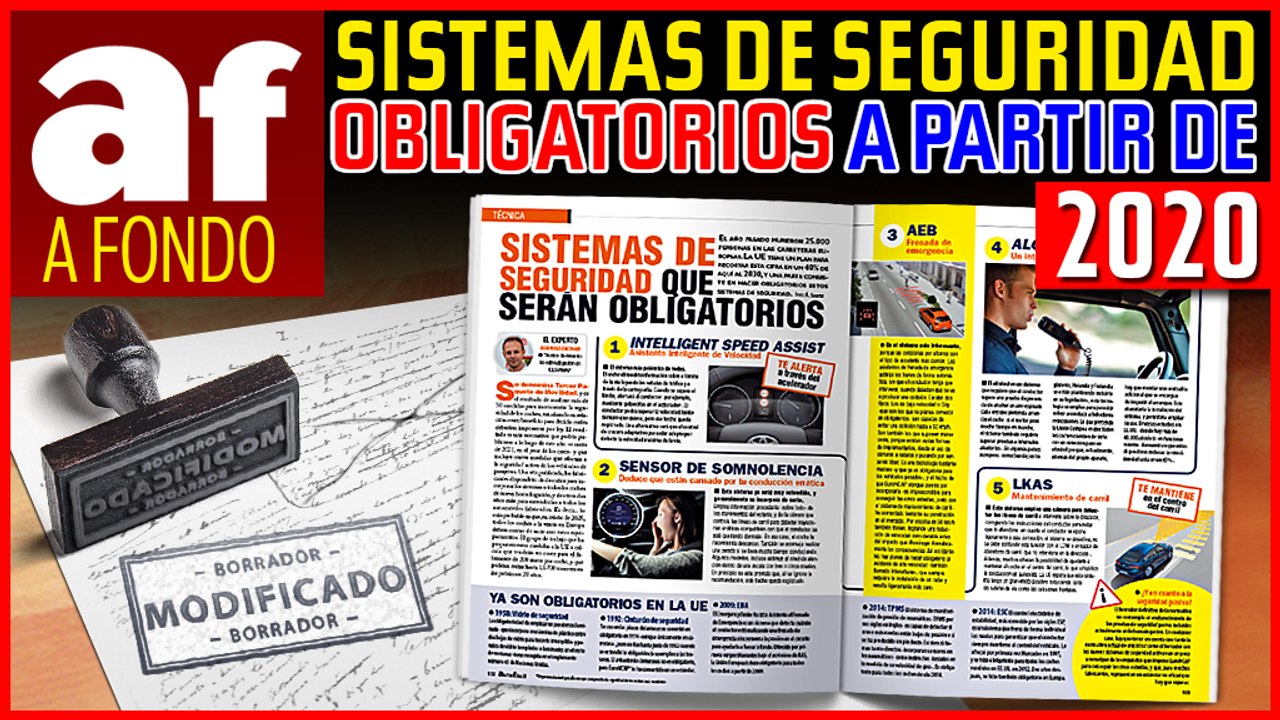 Sistemas de seguridad obligatorios en coches a partir de 2020 en la Unión Europea