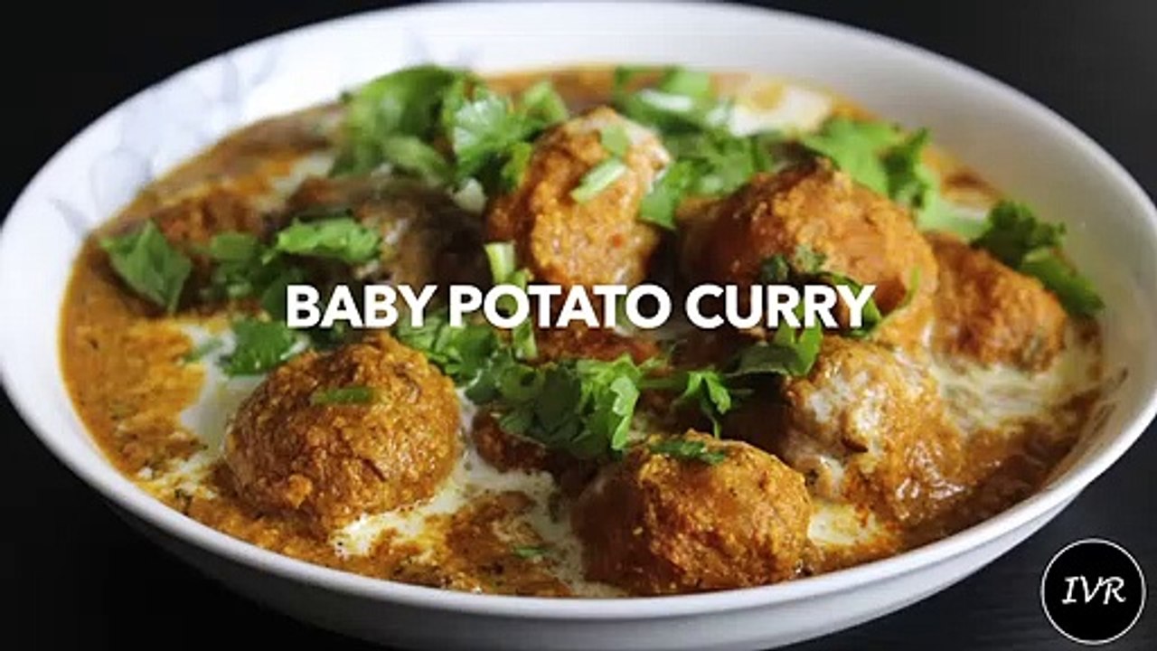 'Dum Aloo Recipe' - Baby Potato Curry Recipe - Shahi Aloo Dum Recipe - Indian Potato Curry Recipe