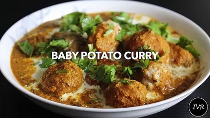 'Dum Aloo Recipe' - Baby Potato Curry Recipe - Shahi Aloo Dum Recipe - Indian Potato Curry Recipe