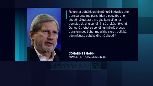 Hahn: Maqedonia e Veriut hap negociatat para verës - News, Lajme - Vizion Plus