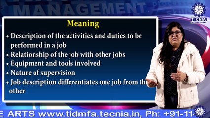 Job Description ||  Ms. Keenika Saini || BBA || TIAS || TECNIA TV
