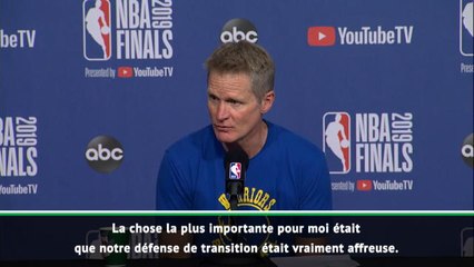 Finals - Pour Kerr, le jeu en transition des Raptors a fait la différence