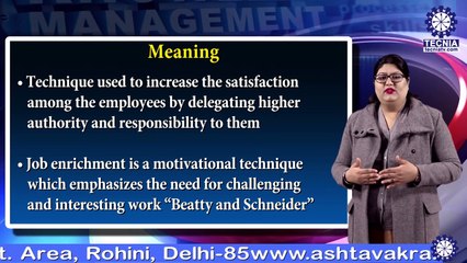 Job Enrichment  ||  Ms. Keenika Saini || BBA || TIAS || TECNIA TV