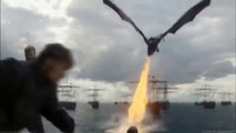 Daenerys Destroys Eurons Fleet  Drogon vs Eurons Fleet Scene (GOT S8X05) (HD)