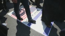 Multitudinarias marchas en Irán contra Israel y contra el plan de paz de EEUU