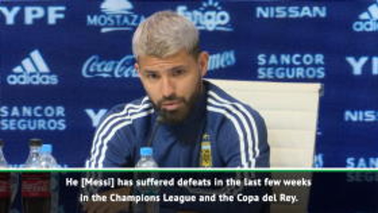 Messi will bounce back from cup defeats - Aguero