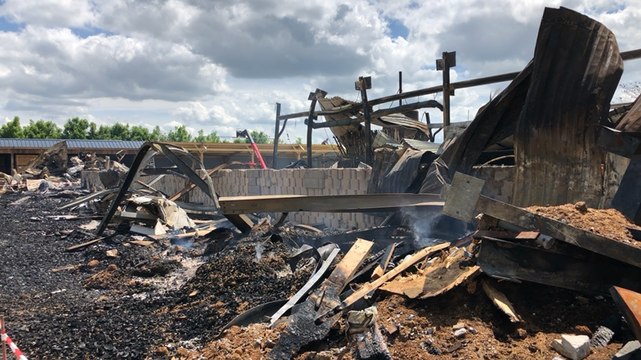 Ce qu’il reste de l’entreprise Mousset après l’incendie du mardi 21 mai.