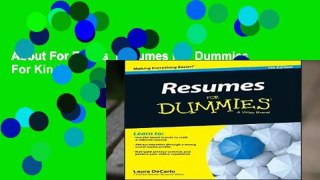About For Books  Resumes For Dummies  For Kindle