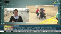 Policía peruana reprime marcha contra aumento de peaje