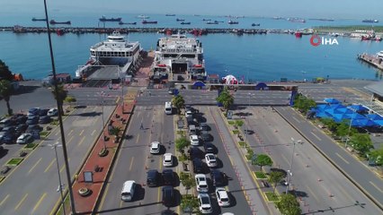 Deniz Ulaşımındaki Yoğunluk Havadan Görüntülendi
