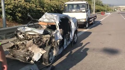 Otoyolda feci kaza: 1 ölü, 1 yaralı