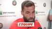 Paire en huitièmes après l'abandon de Carreno Busta - Tennis - Roland Garros