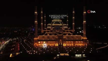 Büyük Çamlıca Cami Kadir Gecesinde havadan görüntülendi