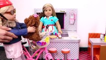 Baby Doll Morning Routine!  Playing American Girl Doll Dress up in Dollhouse Bedroom!