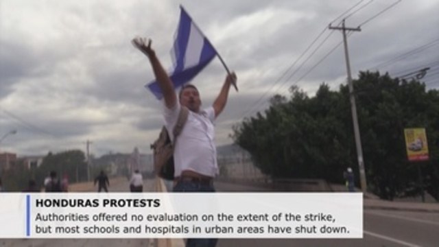 Striking teachers and doctors in Honduras bring protest to US Embassy