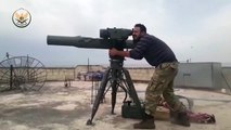 الجبهة الوطنية للتحرير-استهداف سيارة بيك أب لعصابات الأسد بصاروخ مضاد للدروع على جبهة الحويز