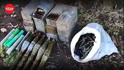 Pençe Harek�tı’nda doçka mühimmatı ve roket başlıkları ele geçirildi