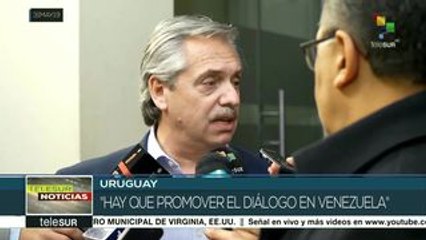 Precandidato argentino Alberto Fernández visita Uruguay