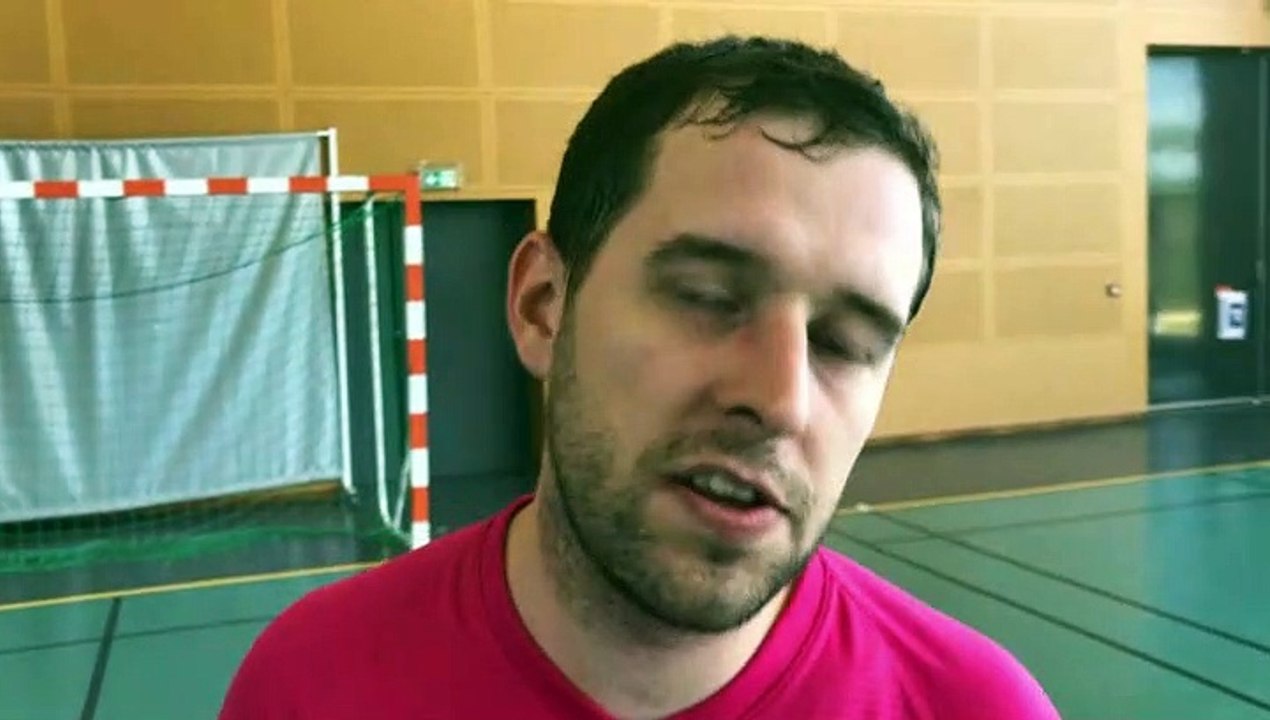 Coupe du Rhône Futsal (finale) – Guillaume PETRINI réagit après la victoire de SUD AZERGUES Futsal contre la Team BEL AIR