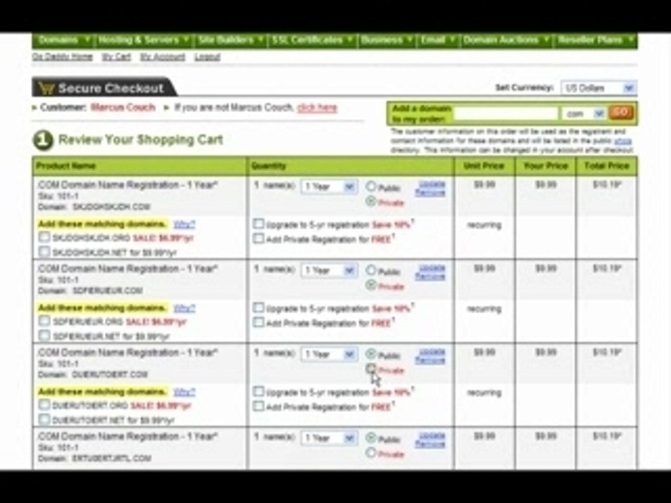 Godaddy Codes - $6.95 Domains