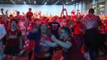 Liverpool fans celebrate opening goal in Champions League final