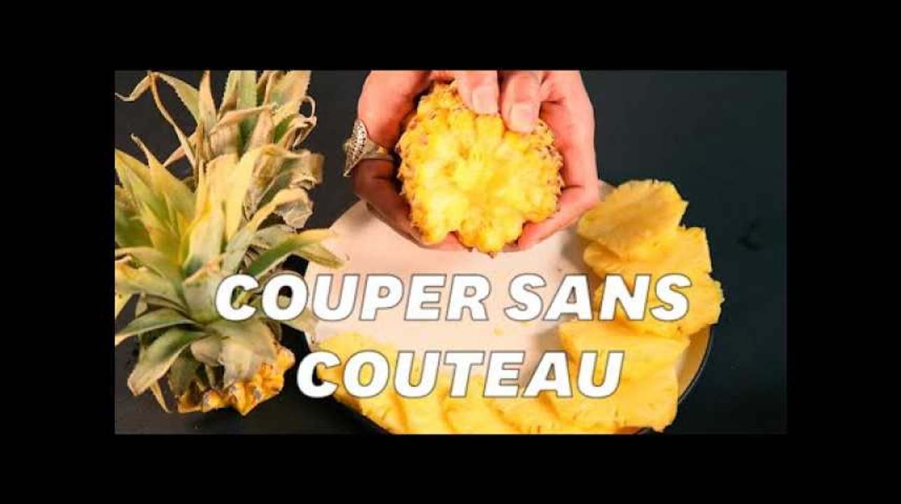 On a essayé cette méthode pour découper un ananas (mais elle ne sert à rien)