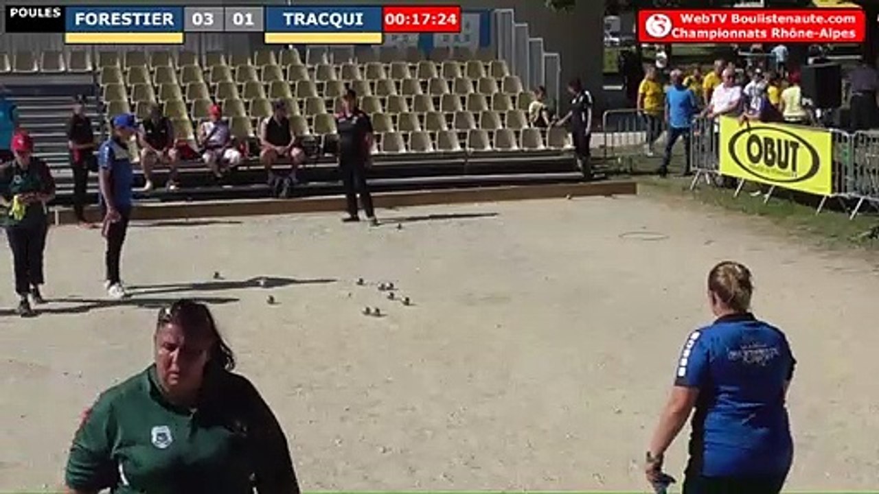 Pétanque : Championnats Territoriaux Rhône-Alpes 2019 à Chabeuil - Poules x2 féminin FORESTIER vs TRACQUI