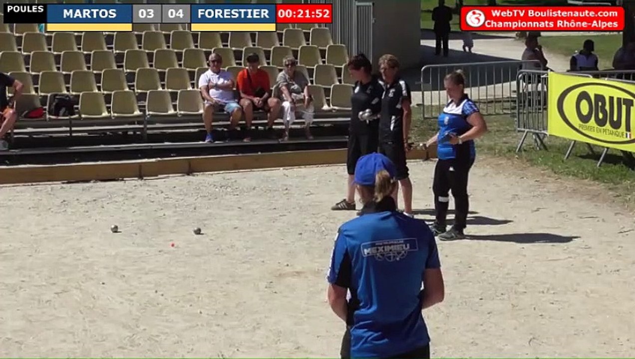 Pétanque : Championnats Territoriaux Rhône-Alpes 2019 à Chabeuil - Poules x2 féminin MAROS vs FORESTIER
