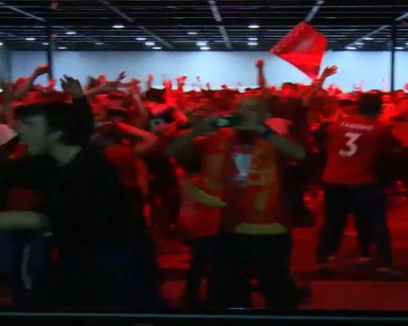 لقطة: كرة قدم: ردة فعل جماهير ليفربول على هدف أوريجي الثاني