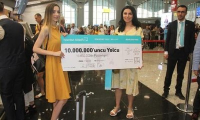 İstanbul Havalimanı’nda 10 milyonuncu yolcuya sürpriz karşılama