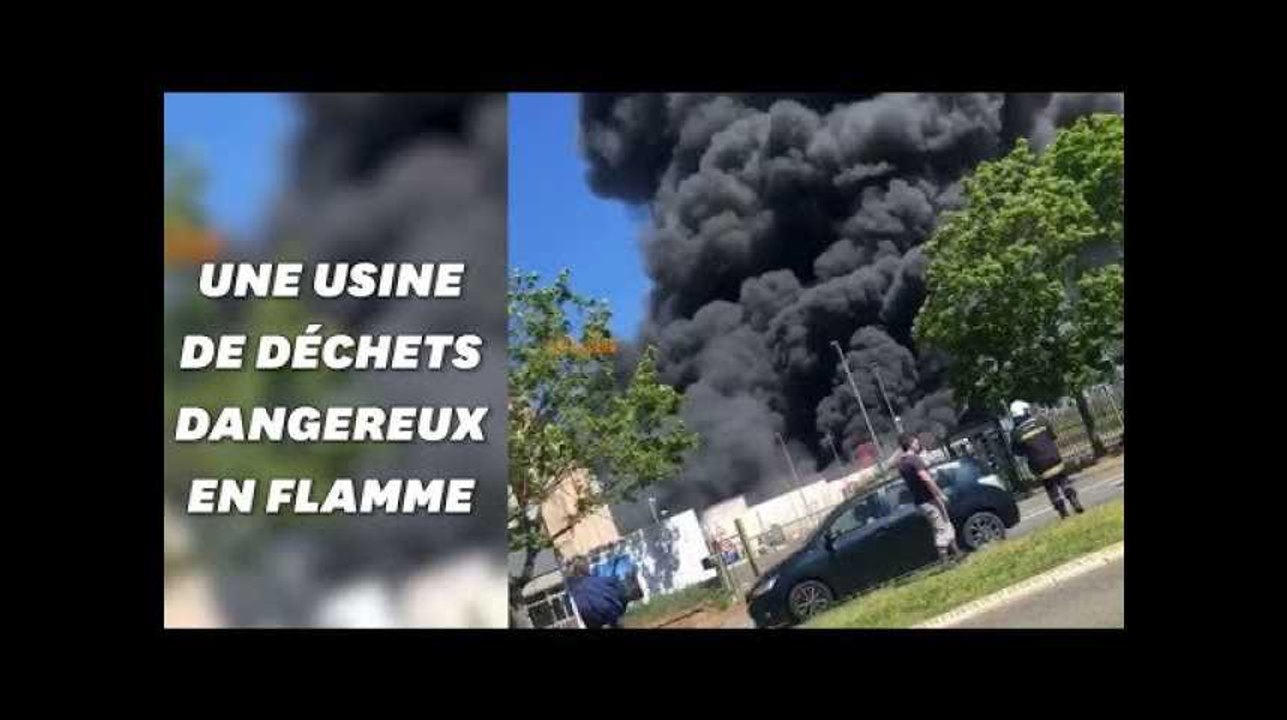 A Saint-Ouen-l’Aumône, les images de l'incendie d'une usine de déchets dangereux