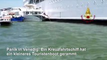 Panik in Venedig: Kreuzfahrtschiff rammt Touristenboot