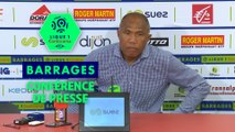 Conférence de presse Dijon FCO - RC Lens (3-1) : Antoine  KOMBOUARE (DFCO) - Philippe  MONTANIER (RCL) - 2018/2019