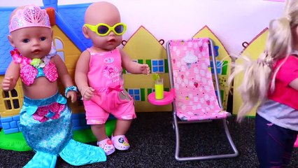 Baby Born Doll Swim Mermaid & Kitchen Blender Toys!