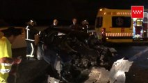 Tres heridos por alcance entre un camión y un turismo en Perales de Tajuña