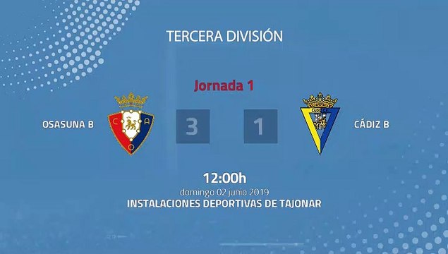 Resumen partido entre Osasuna B y Cádiz B Jornada 1 Tercera División - Play Offs Ascenso