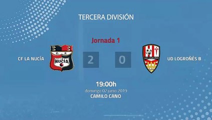 Resumen partido entre CF La Nucía y UD Logroñés B Jornada 1 Tercera División - Play Offs Ascenso