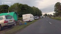 Gypsies and travellers set up camp ahead of Appleby Horse Fair