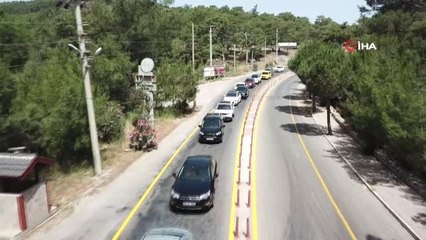 Fethiye'de sürücüler drone ile denetlendi