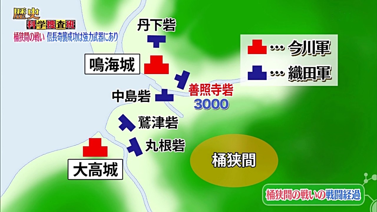 桶狭間の戦い　信長奇襲についてと槍について