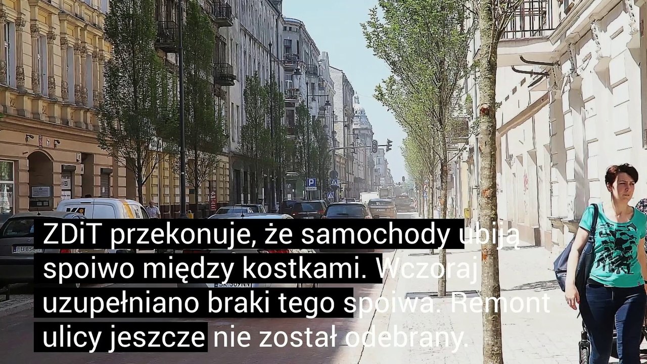 Nowa kostka na Jaracza chybocze się, chociaż ulica została otwarta dla ruchu 3 czerwca