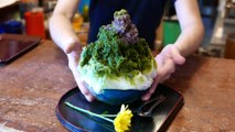 Street Food Market Discovery | Japanese Food - FIREWORKS SHAVED ICE Matcha Red Bean Mochi Fukuoka Japan