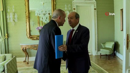 Cumhurbaşkanı Erdoğan, KKTC Başbakanı Ersin Tatar'ı kabul ediyor