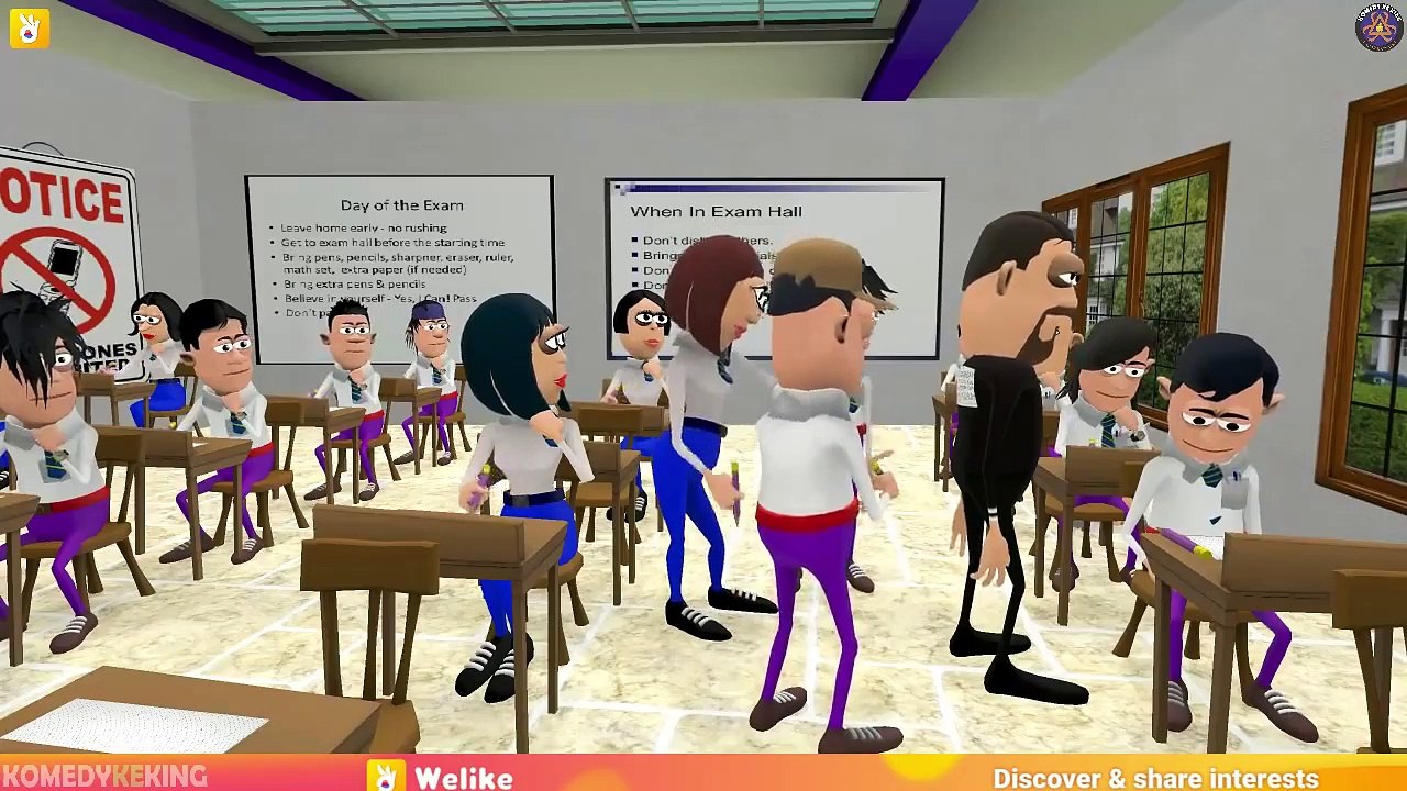 School exam hindi cartoon