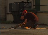 Skateboarder Falls Attempting Jump over Railing After Losing Skateboard