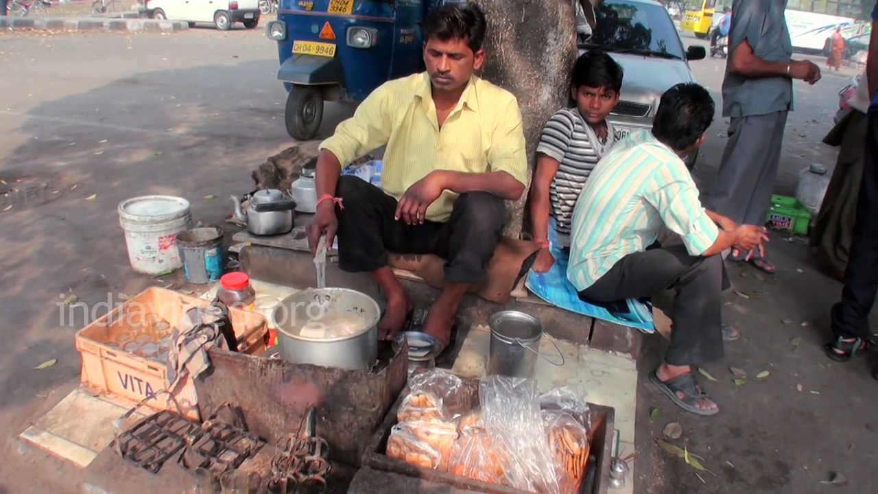 Tea making in a local shop , Chai Wallah, Chandigarh, Haryana