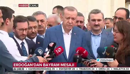 Cumhurbaşkanı Erdoğan, bayram namazı sonrası açıklama yaptı