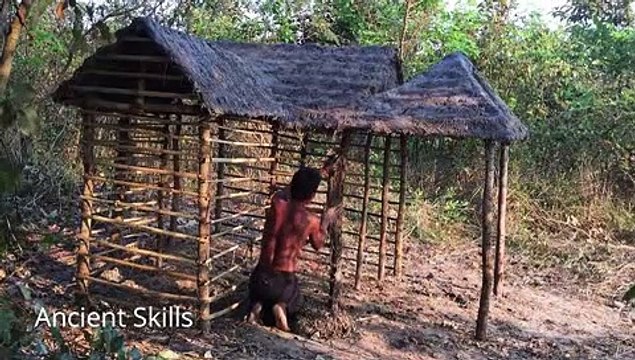 primitive technology dig to Build mud house by ancient skills And Most Beautiful fish pond ( Full video) - hd